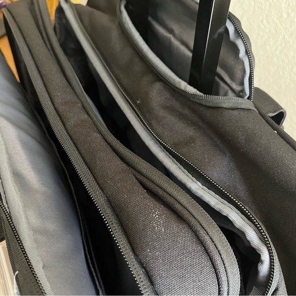 NWT KROSER Maletin Expandible Travel Bag Laptops Roller Black Telescope Zipper - Picture 6 of 11